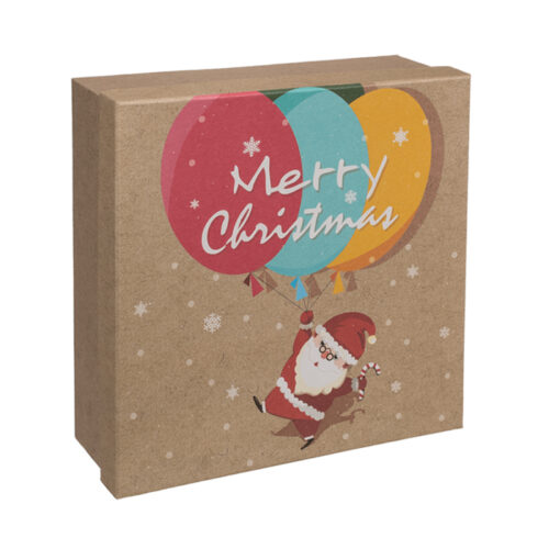 Pudełko prezentowe - Mikołaj z balonami, 16x16 cm