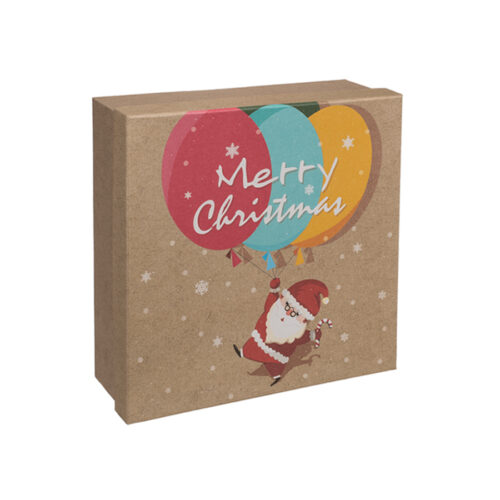 Pudełko prezentowe - Mikołaj z balonami, 10x10 cm