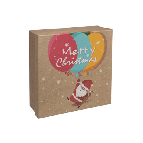 Pudełko prezentowe - Mikołaj z balonami, 8x8 cm