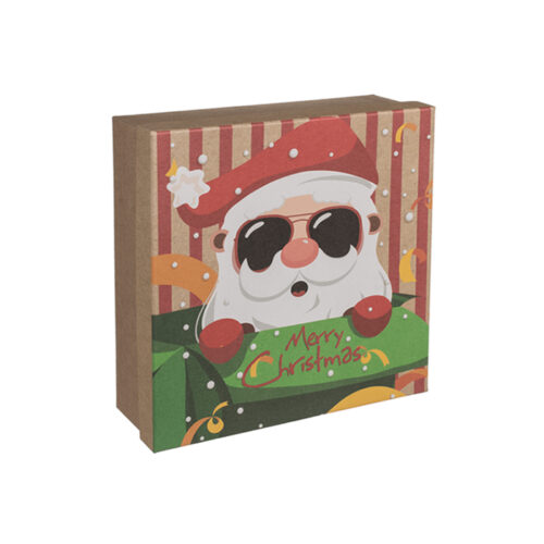 Pudełko prezentowe - Mikołaj w okularach, 10x10 cm