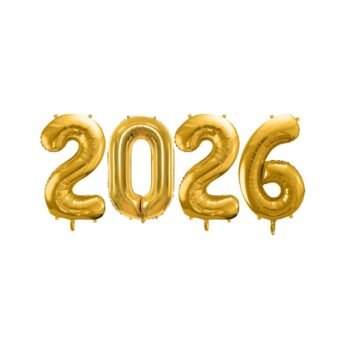 Zestaw Cyfr na powietrze “2026” – złote, 35 cm – Balony bez helu – Szalony.pl