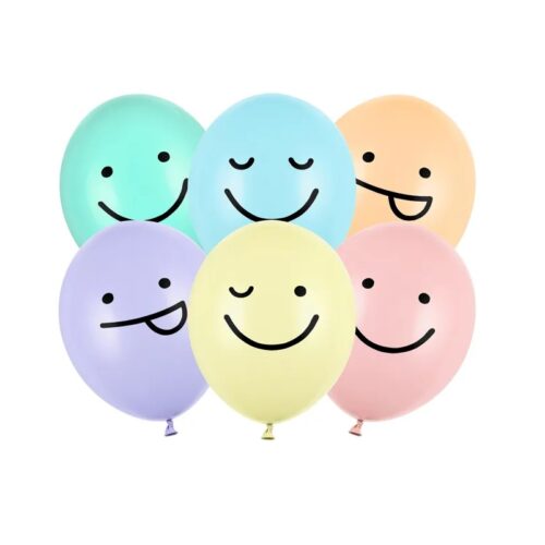 Balon z helem: Buźki - mix, 30 cm