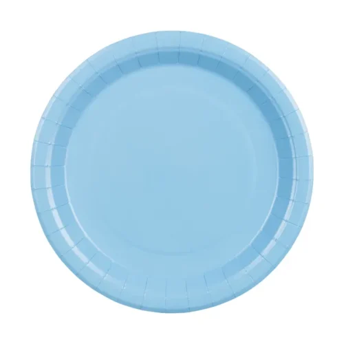 Talerzyki papierowe - Jasny niebieskie, 23 cm 6 szt