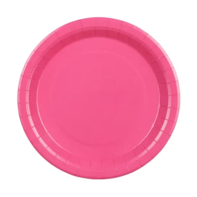 Talerzyki papierowe – Ciemny różowy, 23cm 6szt – Dekoracje imprezowe – Szalony.pl