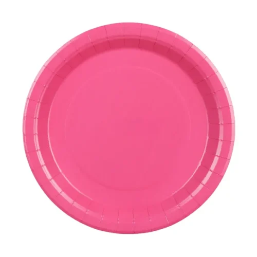 Talerzyki papierowe - Ciemny różowy, 23cm 6szt
