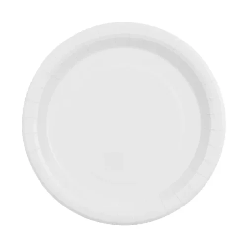 Talerzyki papierowe - Białe, 23cm 6szt