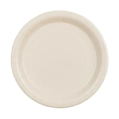 Talerzyki papierowe – Beżowe, 23cm 6szt – Dekoracje imprezowe – Szalony.pl