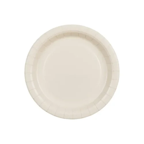 Talerzyki papierowe - Beżowe, 18cm 6szt