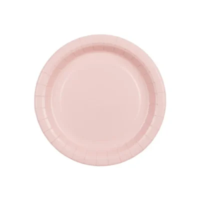 Talerzyki papierowe – Jasny różowy, 18cm 6szt – Dekoracje imprezowe – Szalony.pl
