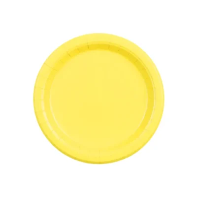 Talerzyki papierowe – Żółte, 18cm 6szt – Dekoracje imprezowe – Szalony.pl