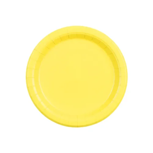 Talerzyki papierowe - Żółte, 18cm 6szt