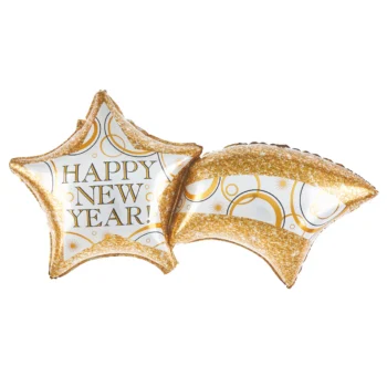 Balon bez helu: Spadająca Gwiazda Happy New Year, 106x55cm – Balony bez helu – Szalony.pl