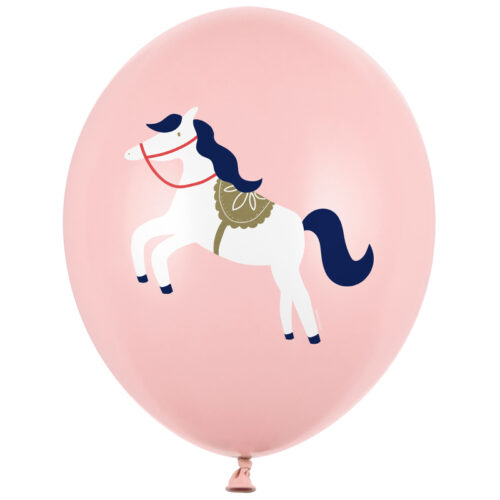 Balon z helem: Konik, różowy, 30 cm