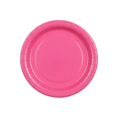 Talerzyki papierowe – Ciemno różowe, 18 cm 6 szt – Dekoracje imprezowe – Szalony.pl