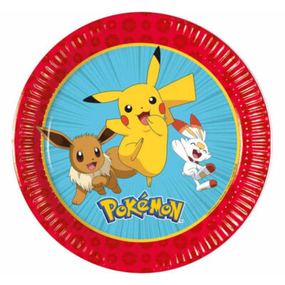 Talerzyki papierowe – Pokemon, 20cm, 8szt – Talerzyki papierowe – Szalony.pl