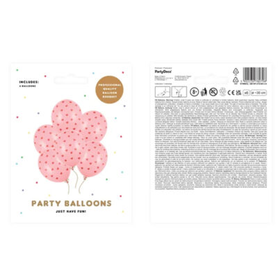 Balony bez helu: Serduszka, Pastel Baby Pink, 1op./6szt. – Balony bez helu – Szalony.pl