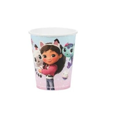 Kubeczki papierowe - Koci Domek Gabi, 250ml 6szt