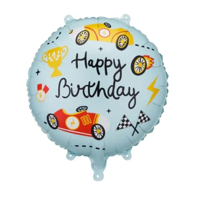 Balon bez helu: Happy Birthday Autka, 35×35 cm – Balony bez helu – Szalony.pl