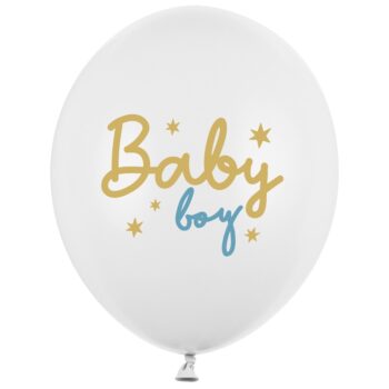 Balon z helem: Baby Boy, niebieski, 30 cm – Baby shower – Szalony.pl