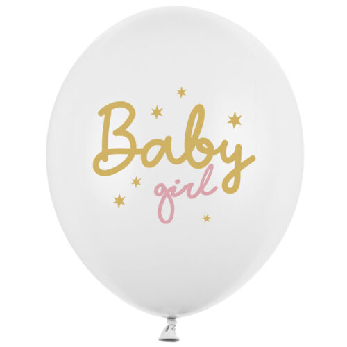 Balon z helem: Baby Girl, różowy, 30 cm