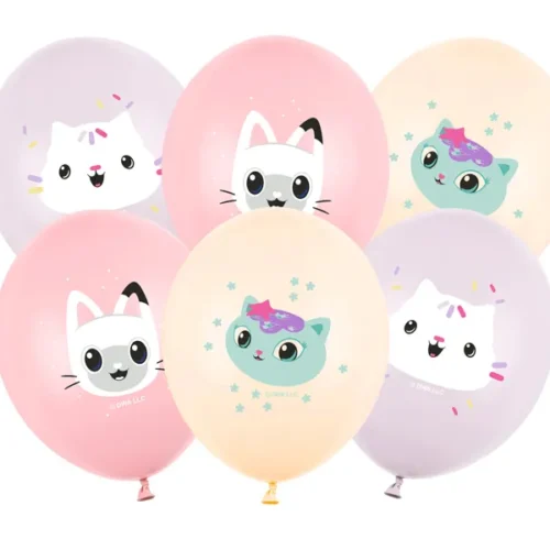 Balony gumowe, Koci Domek Gabi, 1op./6szt.