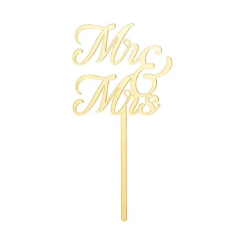 Topper – Mr&Mrs, złoty 16,5cm – Dekoracje imprezowe – Szalony.pl