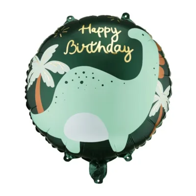 Balon bez helu: Dinozaur (Brontozaur) Happy Birthday, 35x35cm – Balony bez helu – Szalony.pl