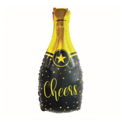 Balon foliowy – Szampan “Cheers”, czarno-złoty – Wszystkie produkty – Szalony.pl