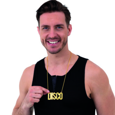 Naszyjnik – Disco, złoty – Gadżety imprezowe – Szalony.pl