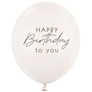 Balon z helem: Happy Birthday, Pastel Off-white, 30 cm – 16 urodziny – Szalony.pl