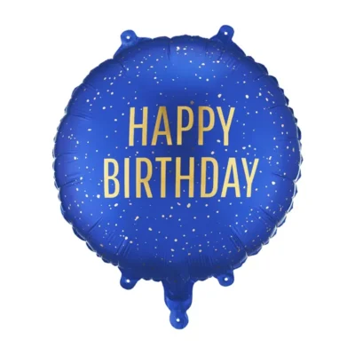 Balon bez helu: Happy Birthday, granat, 35x35cm – Balony bez helu – Szalony.pl