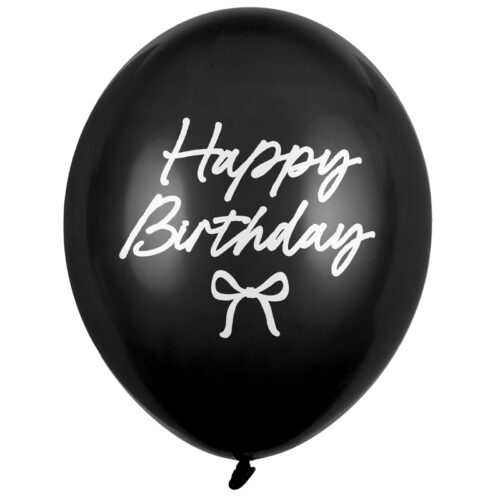 Balon z helem: Happy Birthday, Pastel Black, 30 cm