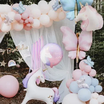 Balon bez helu: Jednorożec, Happy Birthday,35x35cm – Balony bez helu – Szalony.pl