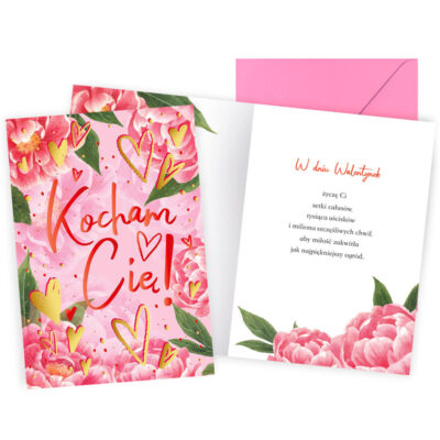 Kartka okolicznościowa – Kocham cię, kwiaty – Prezent dla męża – Szalony.pl