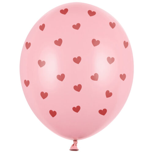 Balon z helem: Serduszka, Pastel Baby Pink, 30 cm