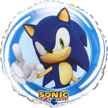 Balon z helem: Sonic, okrągły, 18″ – Bajkowe – Szalony.pl