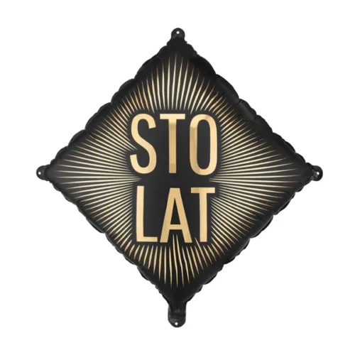 Balon z helem: Sto lat, Kwadrat, 46x46 cm