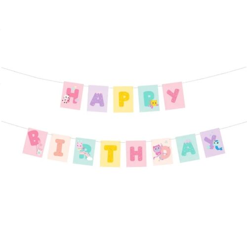 Baner - Happy Birthday Koci Domek Gabi, 180x15cm