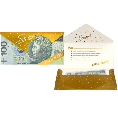 Koperta podarunkowa – Sto lat królu złoty, 100zł – Wszystkie produkty – Szalony.pl