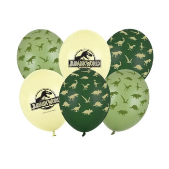 Balon bez helu: Jurassic World, 30cm, 6szt. – Balony bez helu – Szalony.pl