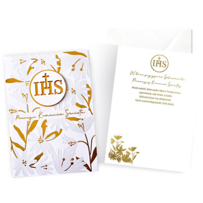 Kartka okolicznościowa – IHS, złoto – biała – Wszystkie produkty – Szalony.pl