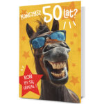 Kartka XXL – 50 lat, Koń by się uśmiał – Wszystkie produkty – Szalony.pl