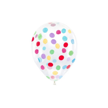 Balon z okrągłym konfetti, 30cm, 6szt. – Balony bez helu – Szalony.pl