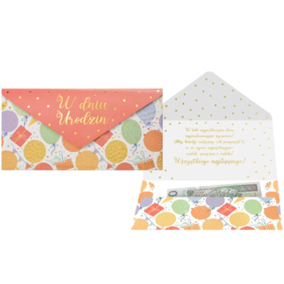 Koperta podarunkowa – W dniu urodzin, kolorowa – Wszystkie produkty – Szalony.pl