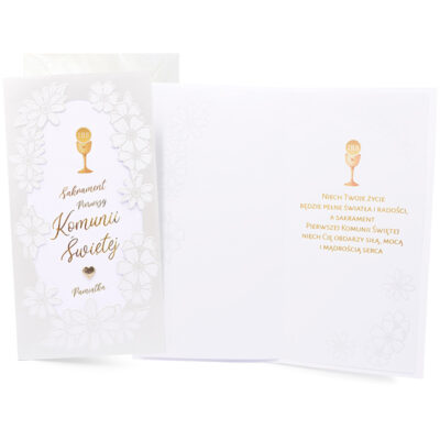 Kartka okolicznościowa – Sakrament PKŚ, kwiatki – Wszystkie produkty – Szalony.pl