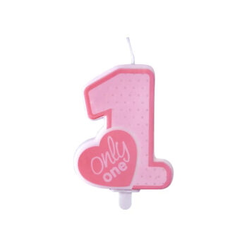 Świeczka urodzinowa – Only one, róż, 8cm – Nowości – Szalony.pl