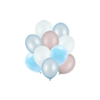 Balony bez helu: Niebieski, beż. Mix, 10 szt. – Balony bez helu – Szalony.pl