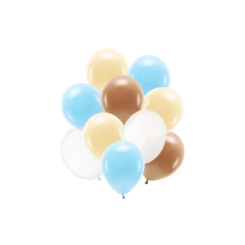 Balony bez helu: Beż, niebieski, brąz. Mix, 10 szt. – Balony bez helu – Szalony.pl