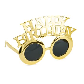 Okulary – Happy Birthday, złoty – Wszystkie produkty – Szalony.pl