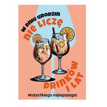 Kartka urodzinowa – drinki – Kartki na ogólne urodziny – Szalony.pl